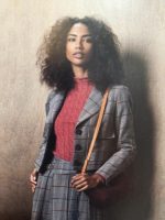 Blazer court à carreaux