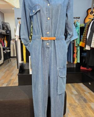 Combinaison veste en denim stone